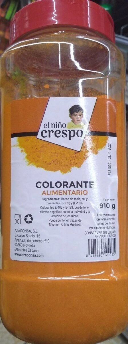 Colorante alimentario