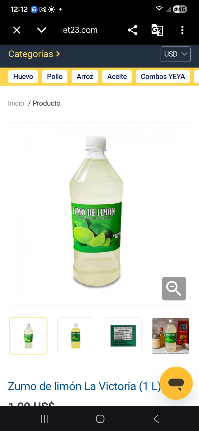 Zumo de limon 1L