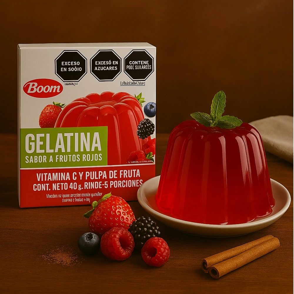 Gelatina sabor frutos rojos